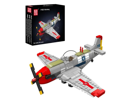 Zabawka edukacyjno-interaktywna Mould King Klocki konstrukcyjne Mustang P-51D 396 el. zestaw 24068